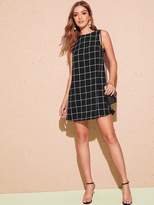 Thumbnail for your product : Shein Keyhole Back Sleeveless Grid Dress