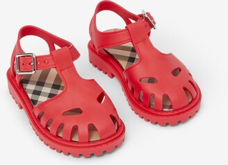 Burberry Childrens Vintage Check-lined Rubber Sandals Size: 9