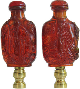 One Kings Lane Vintage Chinese Immortals Lamp Finials, Pair