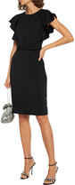 Thumbnail for your product : Badgley Mischka Belted Ruffled Crepe Dress