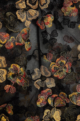 I.D. Sarrieri Midnight Delights Metallic Embroidered Tulle Bodysuit