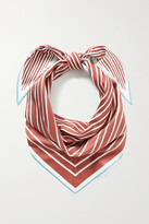 Thumbnail for your product : Loro Piana Striped Silk-satin Twill Scarf - Brick - One size