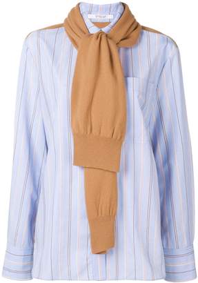 Derek Lam 10 Crosby knit panel striped shirt