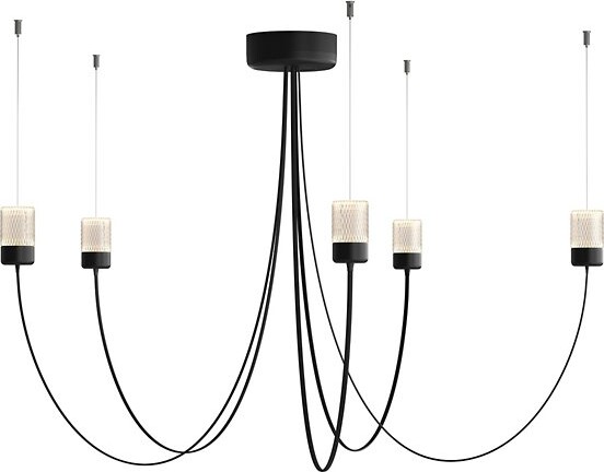 Moooi Gravity LED Chandelier in Black, Size: 5 light