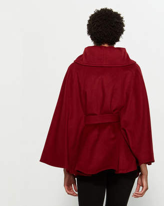 Calvin Klein Double-Breasted Belted Cape Coat