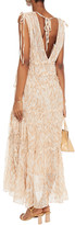 Thumbnail for your product : Lee Mathews Zola tiered ruched printed silk-georgette maxi dress