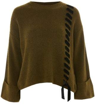 Topshop Velvet Ribbon Cuffed Sweater
