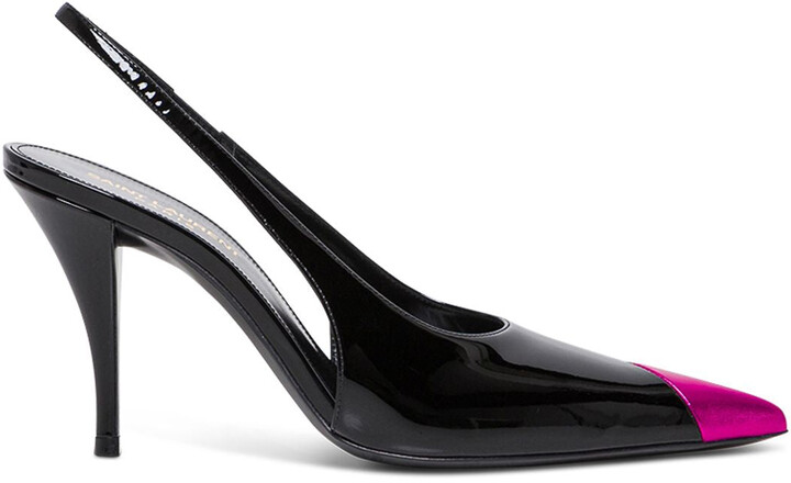 black pointed slingbacks