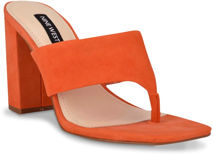 nine west orange pumps