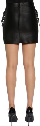 DSQUARED2 Western Buckles Leather Mini Skirt