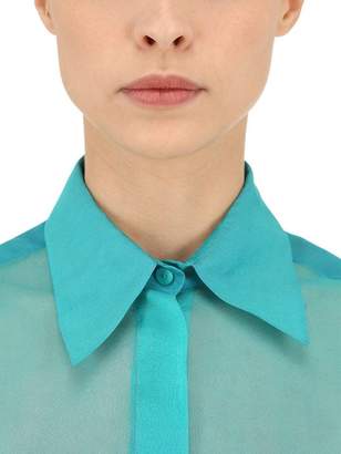 Alberta Ferretti Degrade Sheer Silk Crepe Shirt
