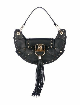 Balmain Domaine Studded Leather Shoulder Bag Black