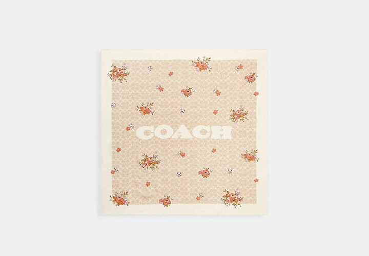 Coach Outlet Signature Spring Blossom Print Silk Square Scarf