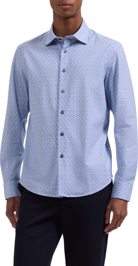 Bugatchi James OoohCotton® Geometric Print Button-Up Shirt
