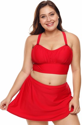 womens red swim skirt