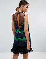 Thumbnail for your product : Three floor Mesh Insert Lace Dress with Pleated Pephem