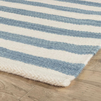 Birch Lane Renelso Blue/Ivory Handwoven Wool Rug