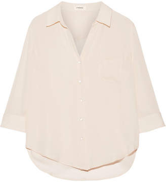 L'Agence Ryan Silk-georgette Shirt - Peach