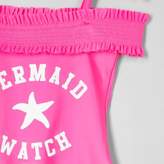 Thumbnail for your product : River Island Mini girls pink bardot 'mermaid' swimsuit