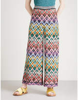 Missoni Diamond-pattern wide-leg knitted trousers