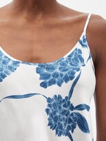 Thumbnail for your product : La Perla Floral-print Silk-satin Pyjama Top - White Print