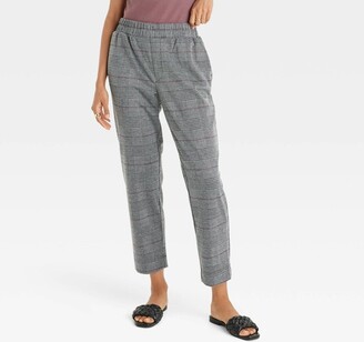 Women's High-rise Ankle Jogger Pants - A New Day™ Gray Plaid 26 : Target