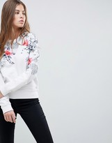 Thumbnail for your product : Replay Floral Print Crew Neck Sweatshirt