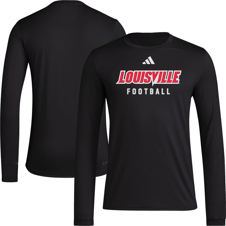 adidas Men's Black Louisville Cardinals Locker Practice Football Pre-Game Long Sleeve T-Shirt