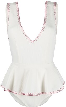 black peplum swimsuit