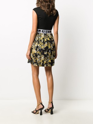 Versace Jeans Couture Logo Baroque-print panelled dress