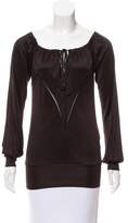 Thumbnail for your product : CNC Costume National Long Sleeve Tie-Accented Top