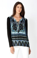 Thumbnail for your product : Hale Bob Iole Laceup Silk Tunic In Black