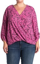Thumbnail for your product : Lush Roll Tab Surplice Blouse