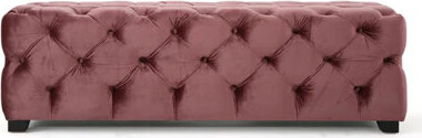 Tufted Accent Chair Bench, Velvet, Modern Contemporary Urban Design