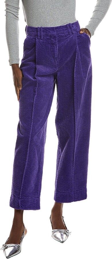 Ganni Corduroy Relaxed Pleated Pant