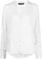 Thumbnail for your product : retrofete Eliza sheer embellished top