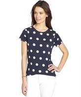 Thumbnail for your product : French Connection navy and white cotton jersey 'Sonny Spot' short sleeve tee