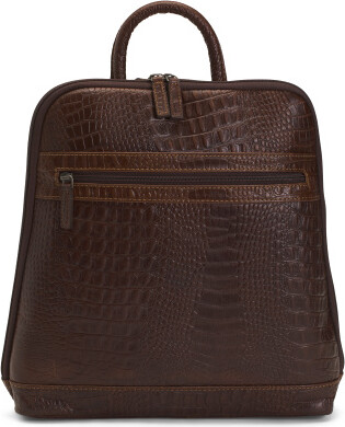 TJMAXX Leather Hornback Croc Embossed Adele Backpack For Men