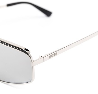 Moschino Square-Frame Metallic-Tone Sunglasses