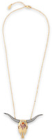 Thumbnail for your product : Noir Large Longhorn 14-karat Gold-plated Crystal Necklace