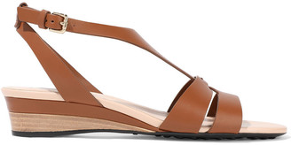 Tod's Leather Wedge Sandals