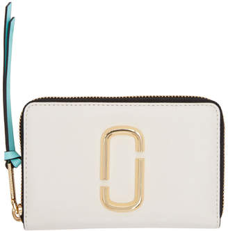 Marc Jacobs White and Red Compact Snapshot Wallet