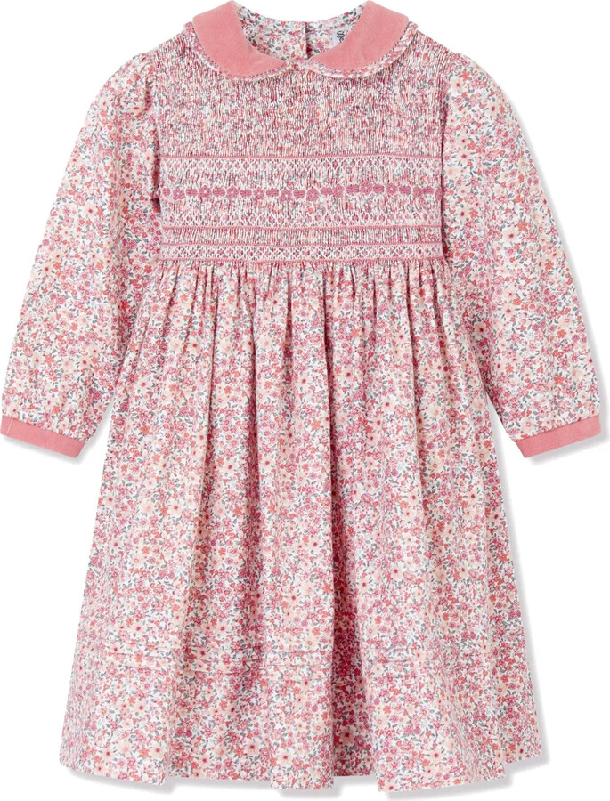 Sarah Louise Floral Smocked-Panel Dress