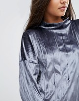 Thumbnail for your product : Missguided Pleated Velvet Oversized Dress