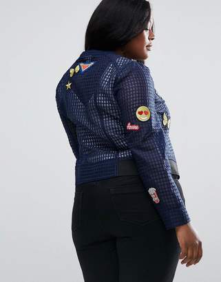 ASOS Curve Premium Mesh Jacket With Badges