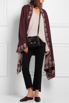 Thumbnail for your product : Alexander McQueen Reversible Intarsia Cashmere Wrap - Burgundy