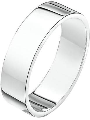 Theia Unisex Super Heavy Flat Shape Polished 18 ct White Gold 5 mm Wedding Ring - Size L