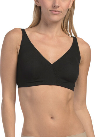 TJMAXX Brushed Fiber Wire Free Bra With Flat Lace Back For Women, Nylon/Spandex/Polyester