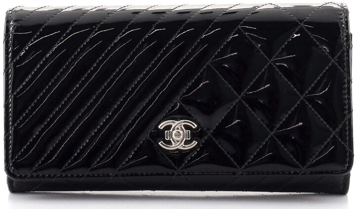 Chanel Coco Boy Flap Wallet Quilted Patent Long - ShopStyle