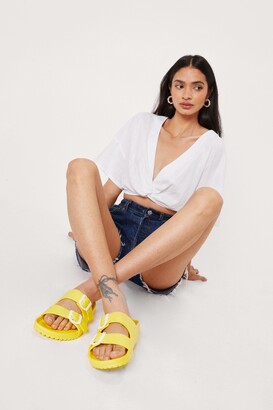 double buckle sandals rubber